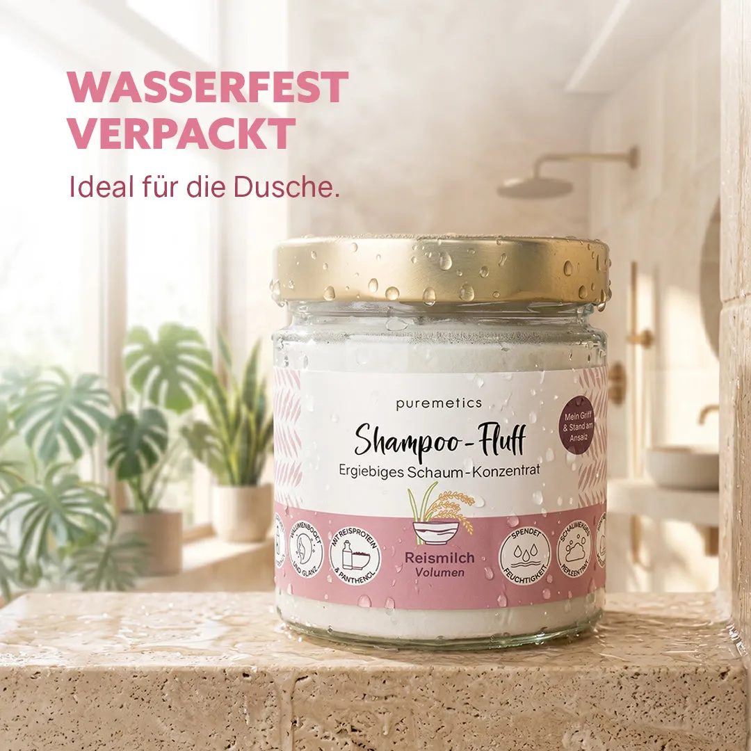 puremetics Reismilch volumen shampoo-fluff 1 glas