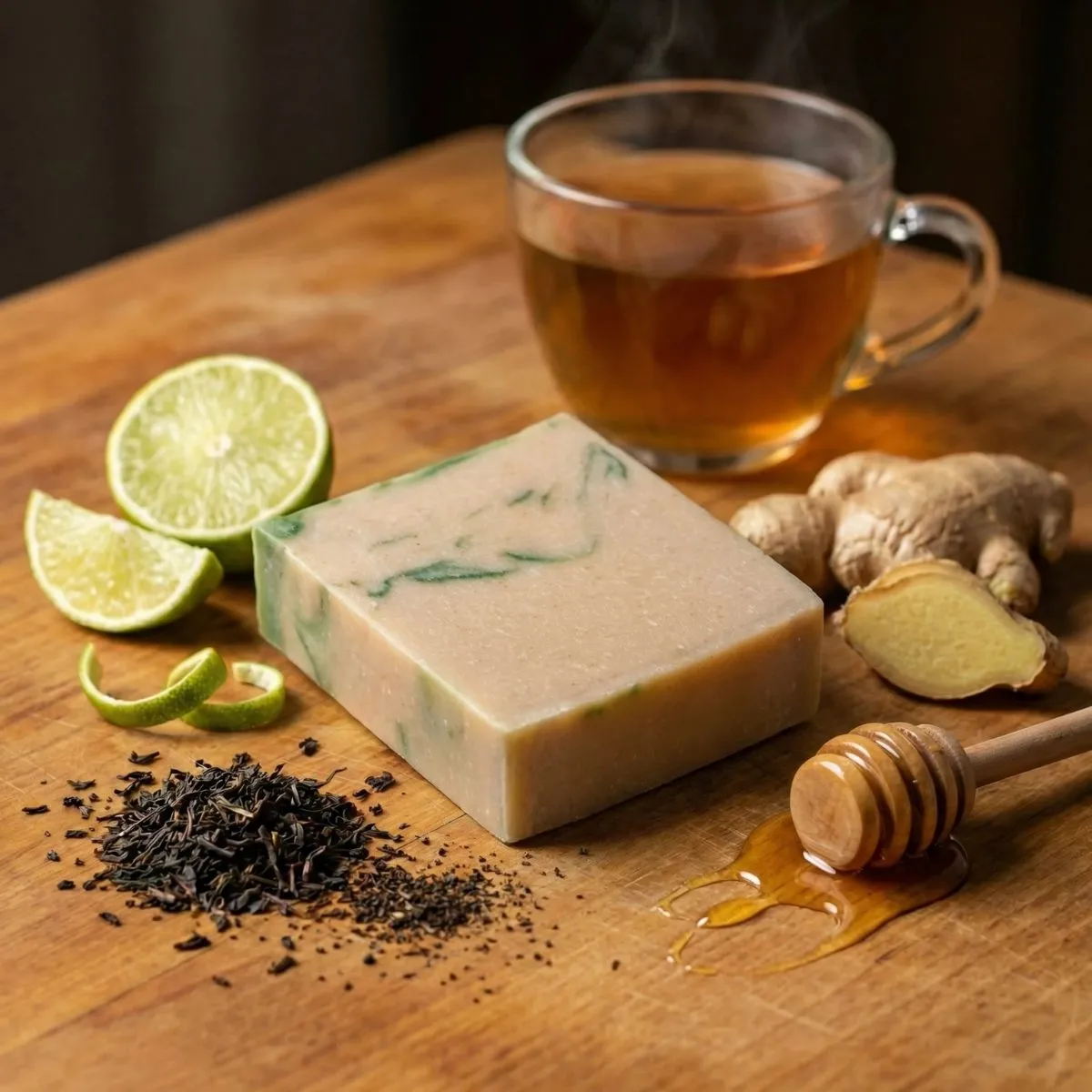 The Black Stuff Ginger Honey Tea sæbebar ingefær