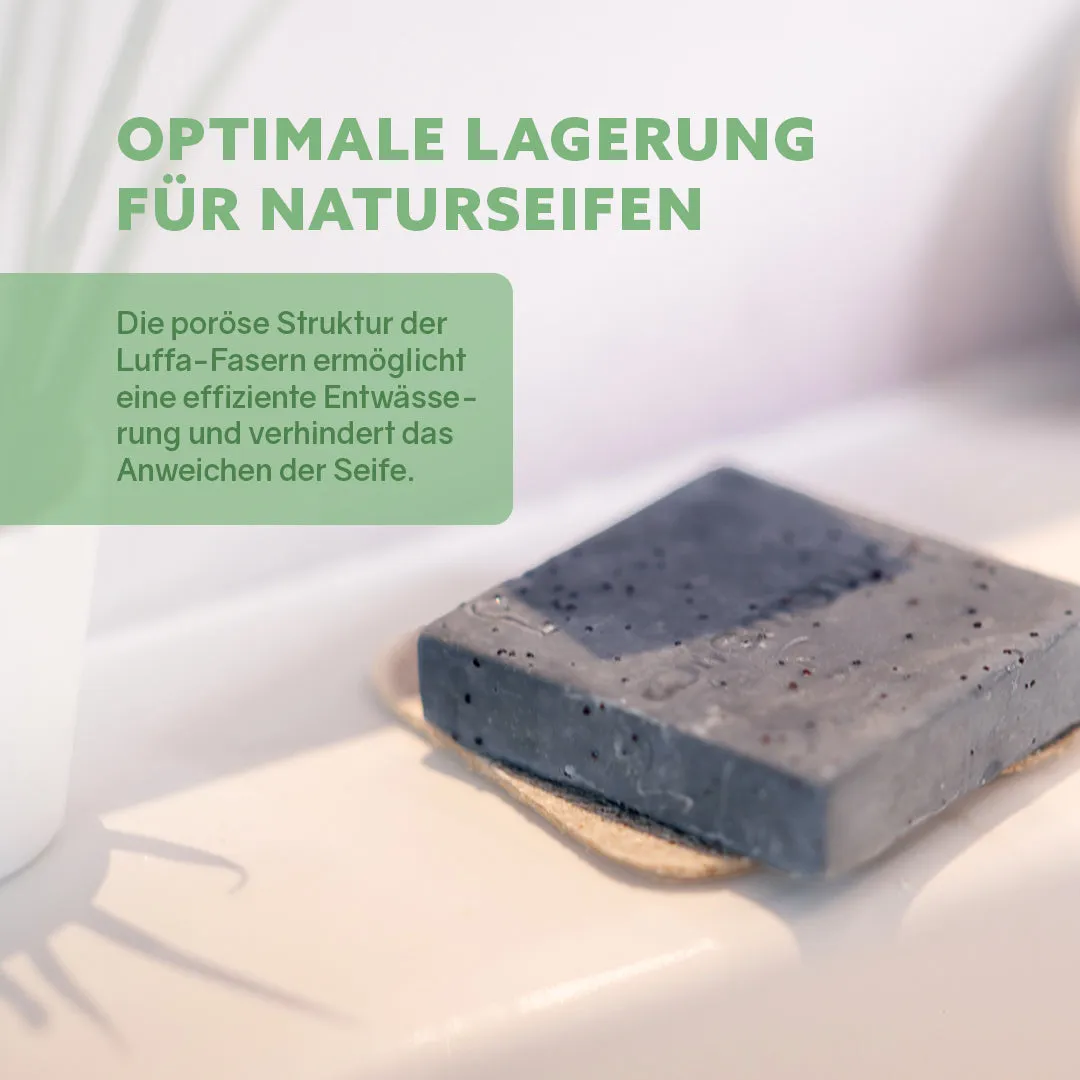 puremetics Luffa sæbeskål natur 8,5 cm sæbeunderlag