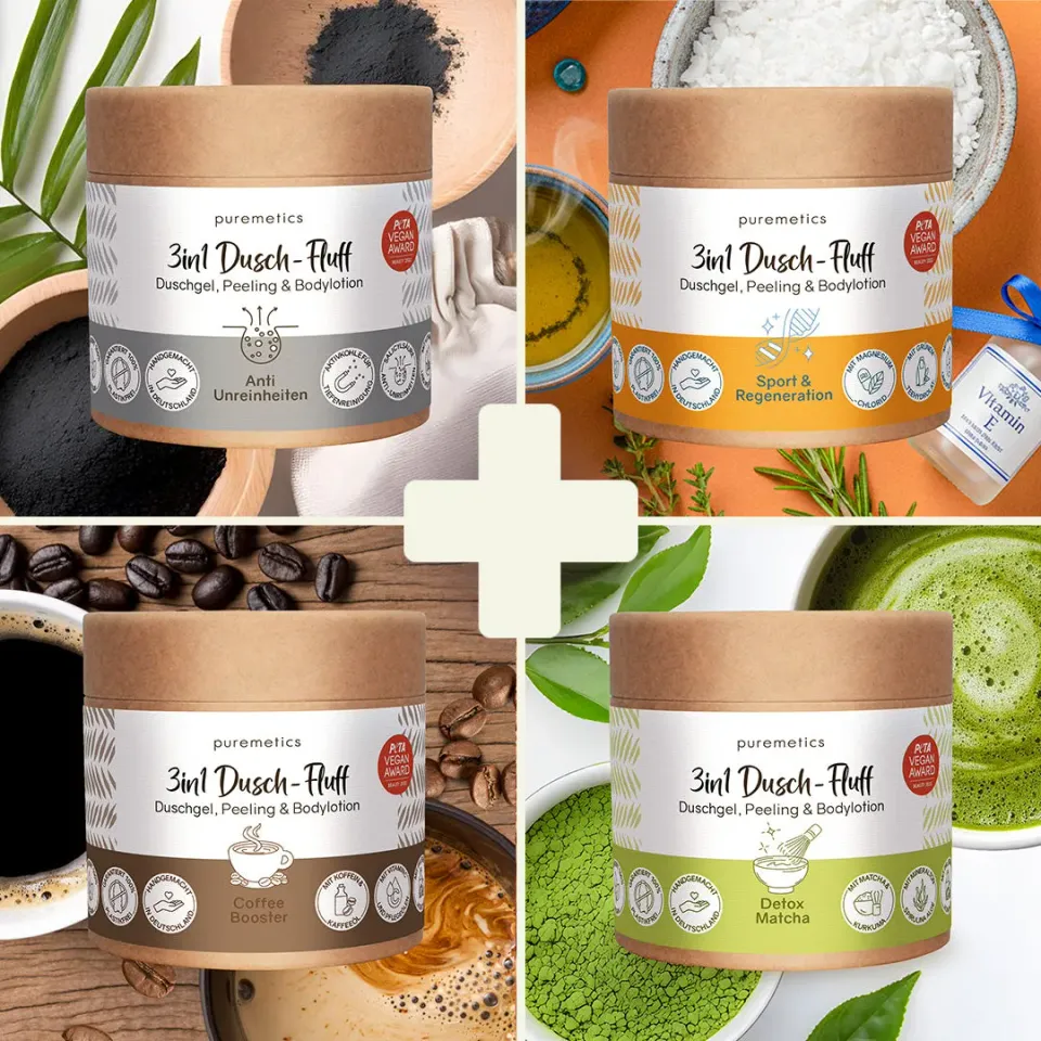 puremetics Wirkstoff-Actives 3in1 brusefluff 4x250 g