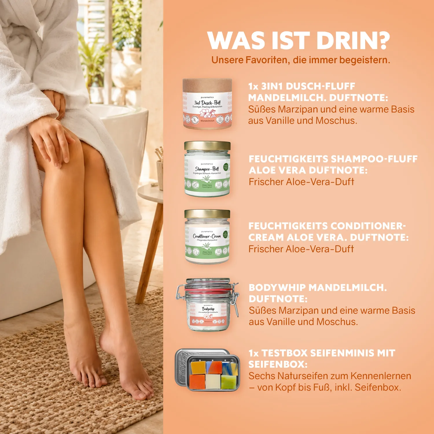 puremetics Clean-Beauty Starter Plasticfree Warrior sæt mandelmælk