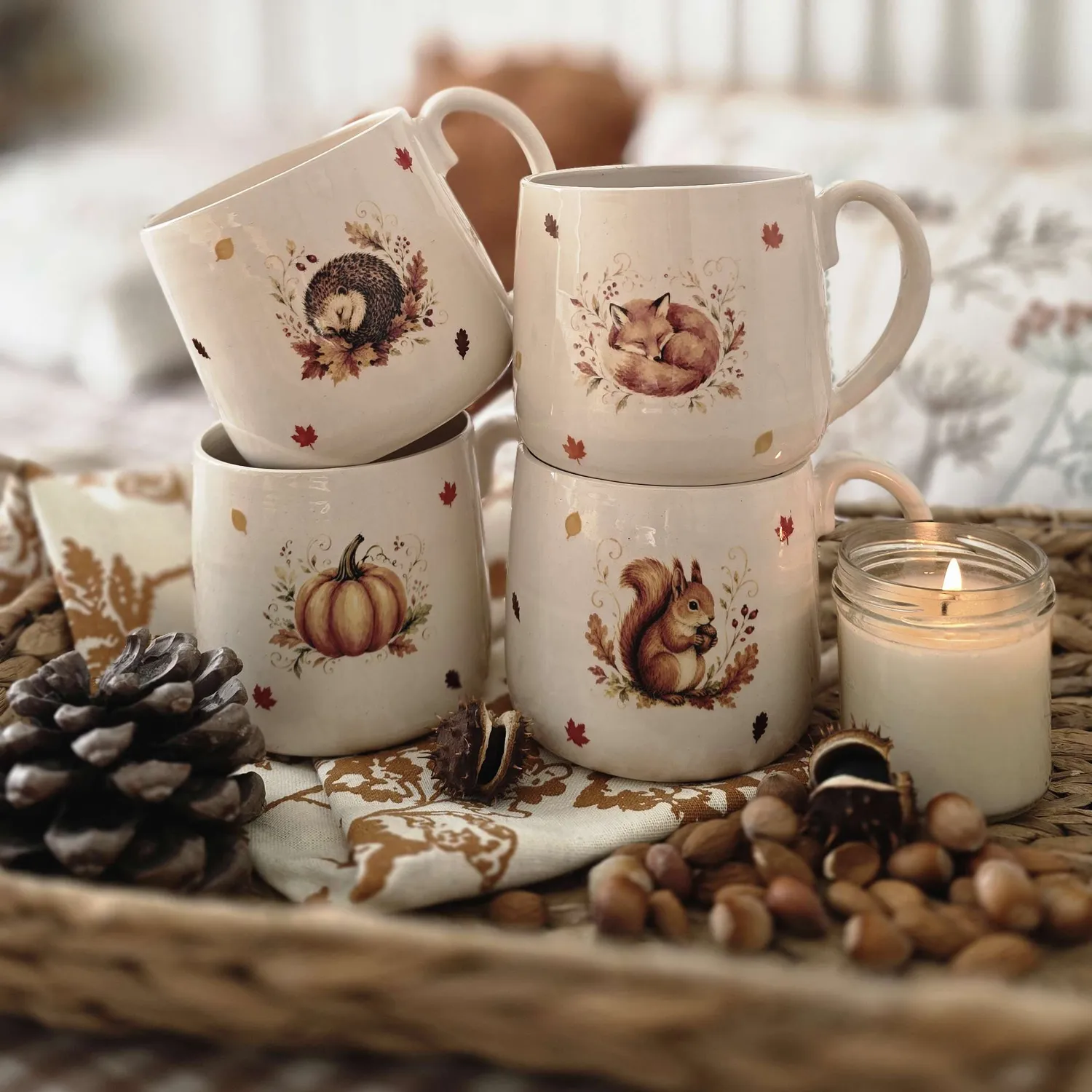 Naturayl Forêt d'Automne krus egern keramik til te og kaffe