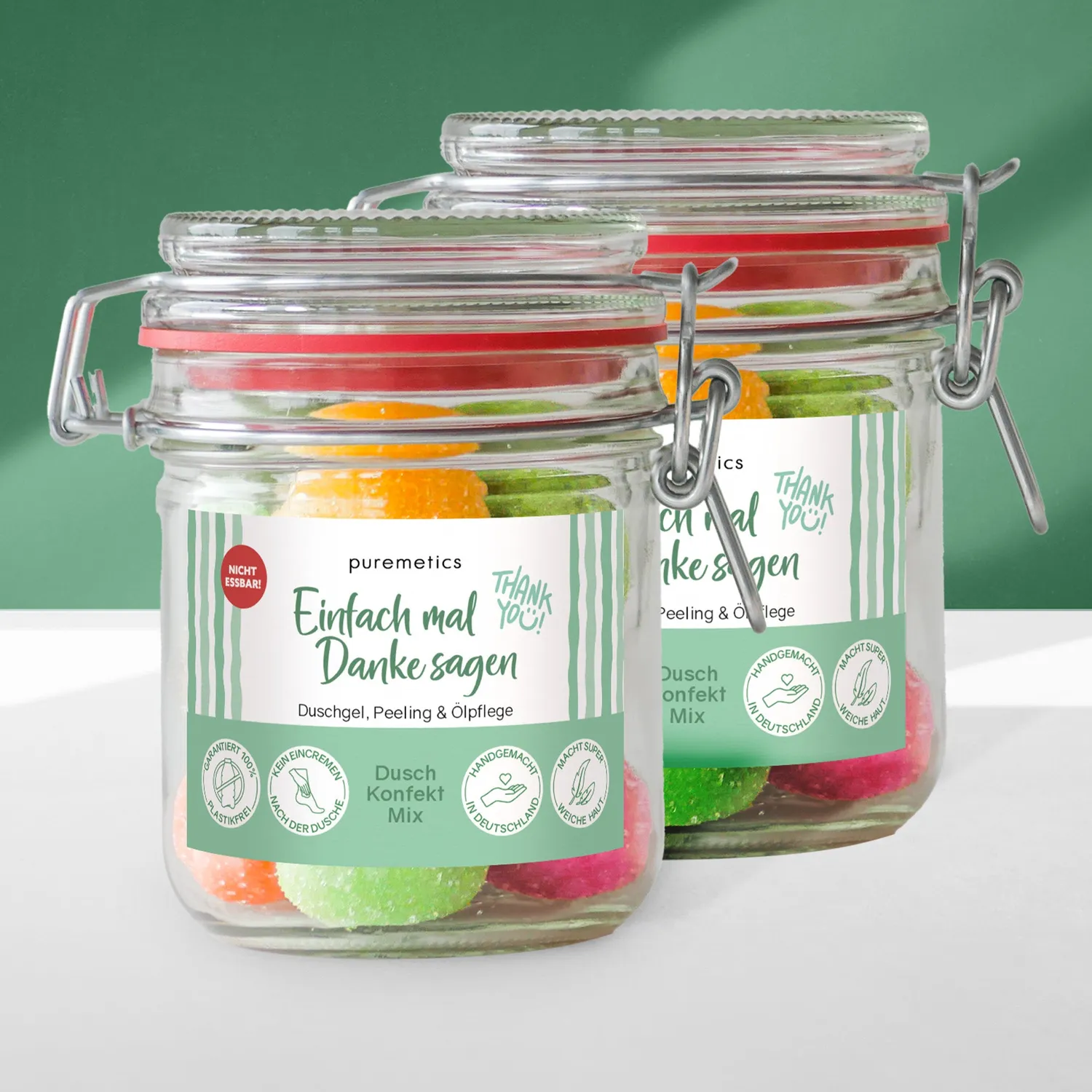puremetics 3in1 Dusch-Konfekt Danke sagen badesæbe 10 stk