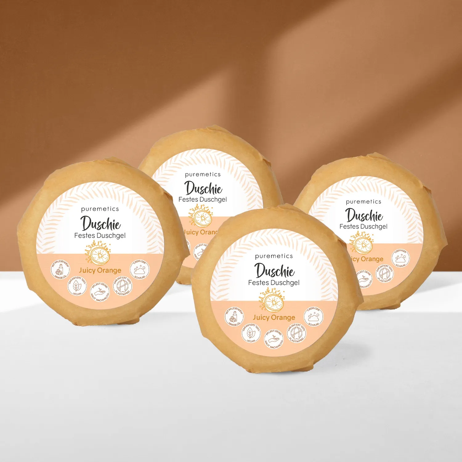 puremetics Duschie Juicy Orange fast brusesæbe 1 stk appelsin