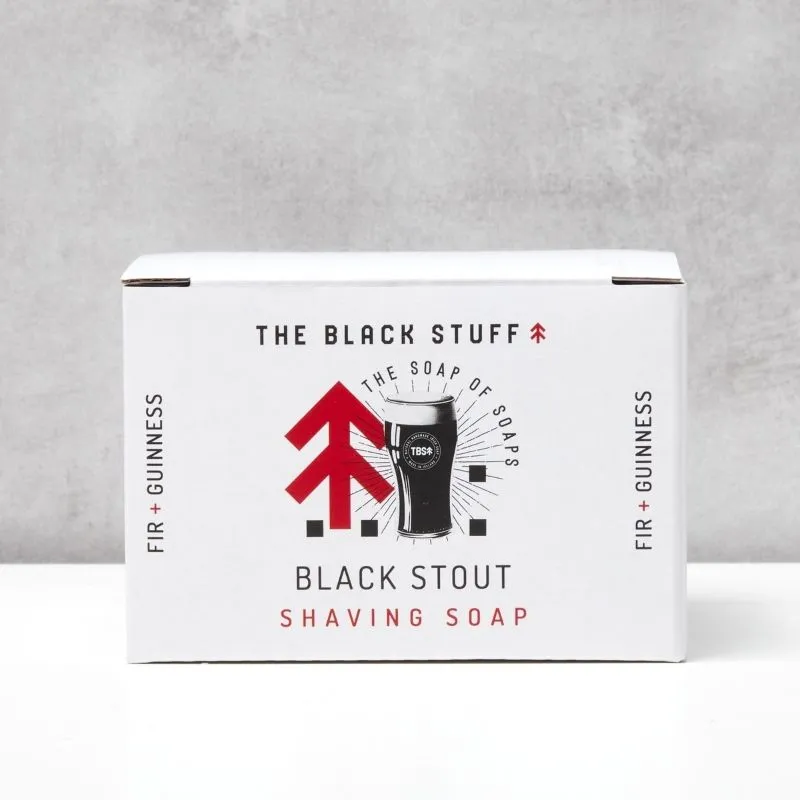 The Black Stuff Black Stout barbersæbe 155 g glas mørk