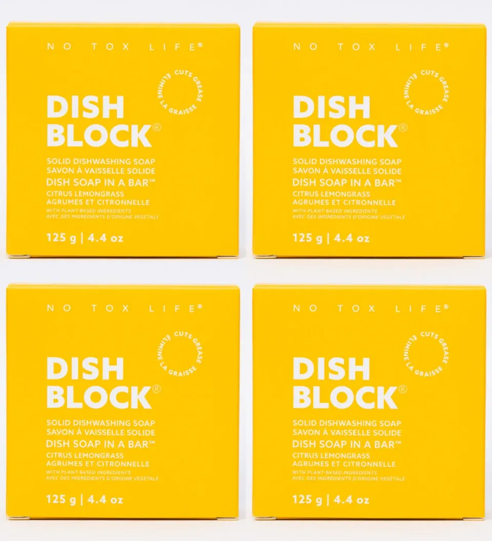 No Tox Life Dish Block fast opvaskesæbe citrus 4-pak