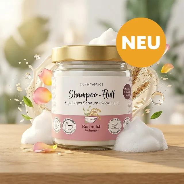 puremetics Reismilch volumen shampoo-fluff 1 glas