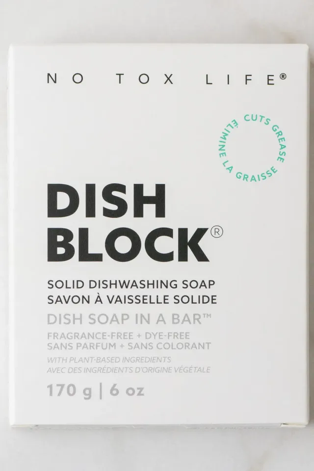No Tox Life Dish Block fast opvaskesæbe uparfumeret 170 g