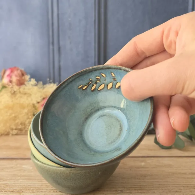 Naturayl Nuances Végétales mini skål grøn metallic keramik