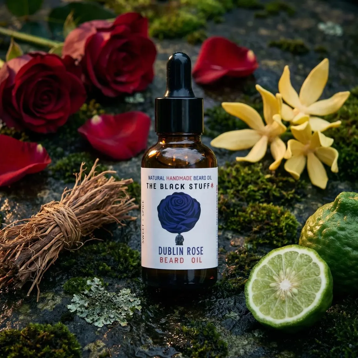 The Black Stuff Dublin Rose skægolie 60 ml plejende
