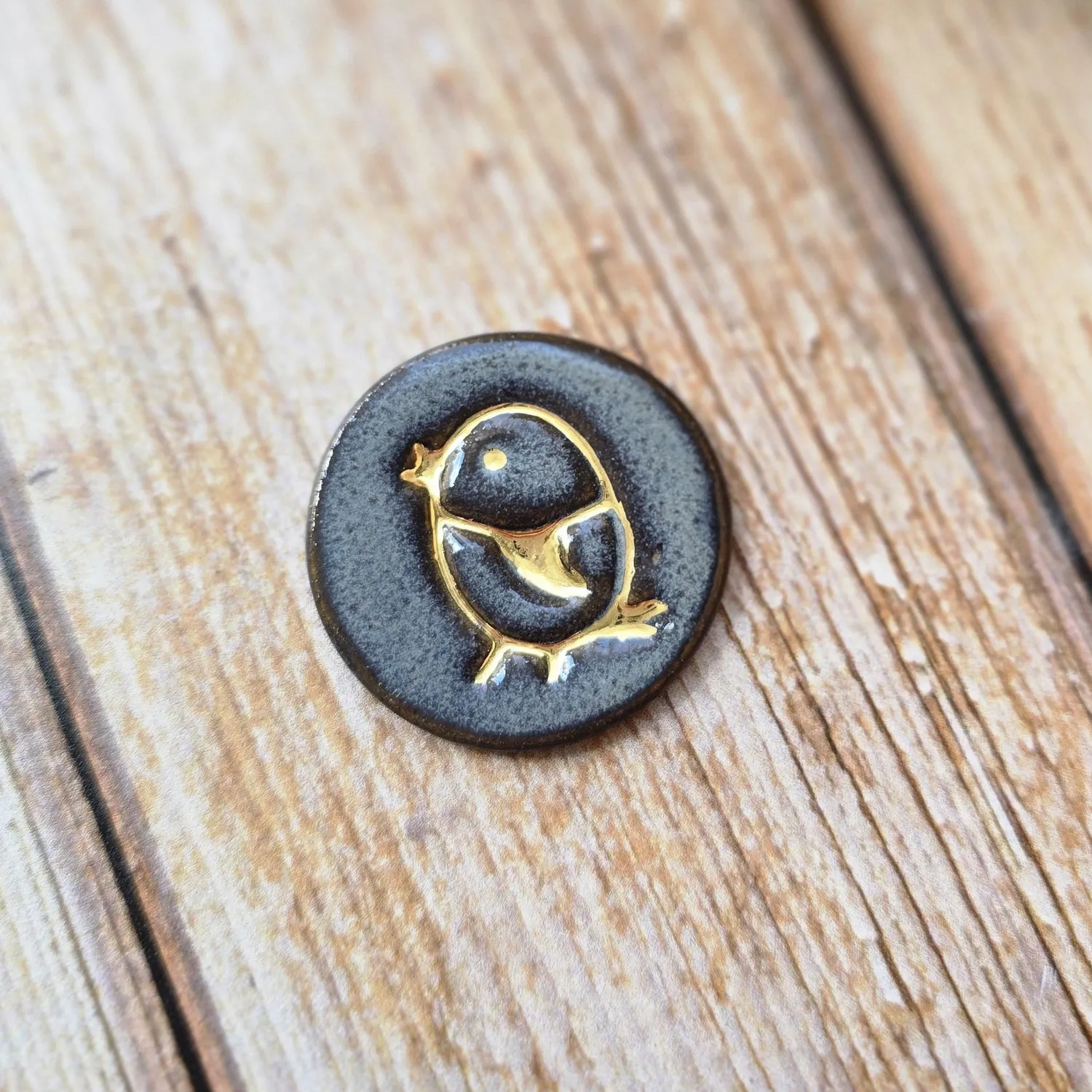 Naturayl Petit Oiseau pin grå fugl 3 cm keramik