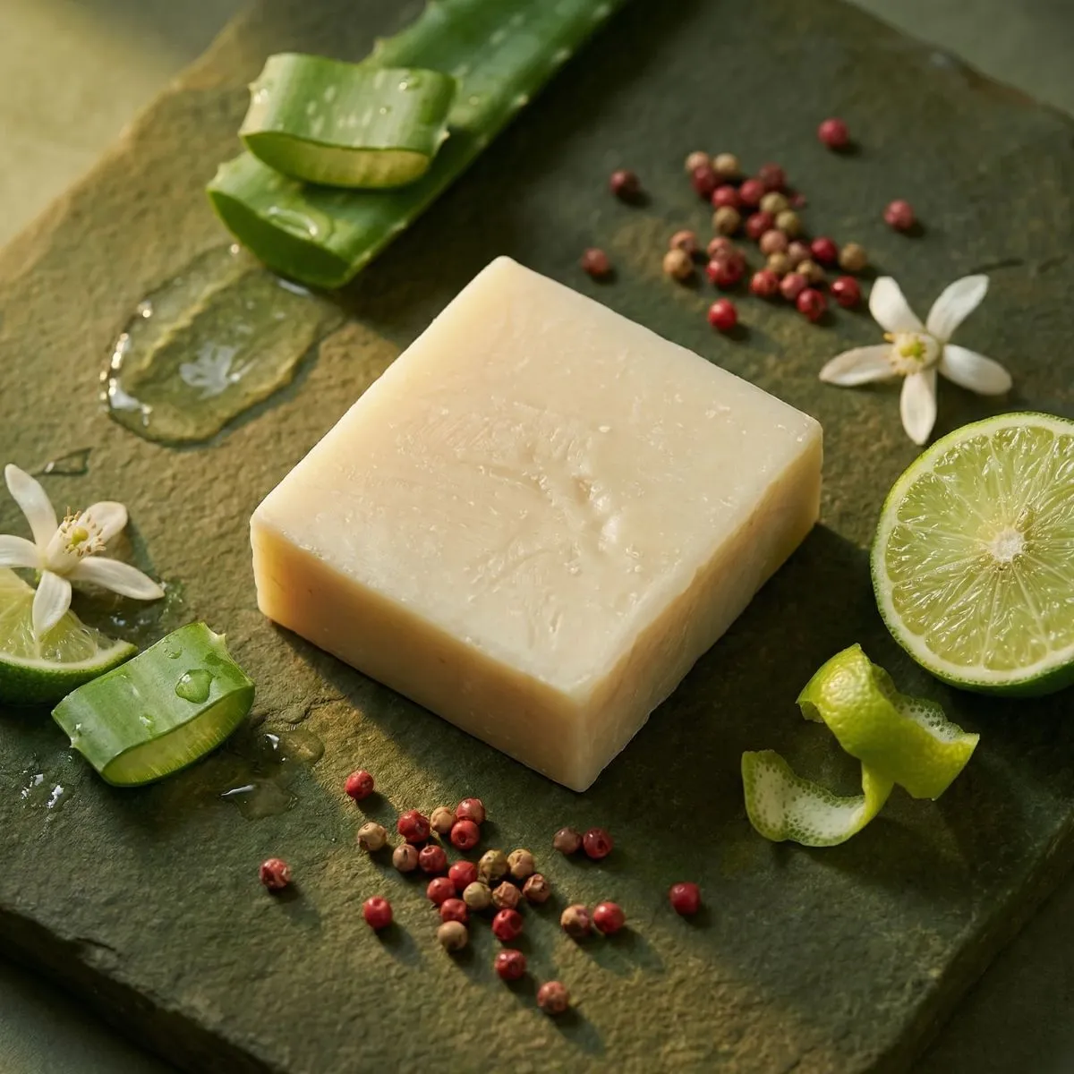 The Black Stuff Fresh Lime and Aloe fast sæbe 150g