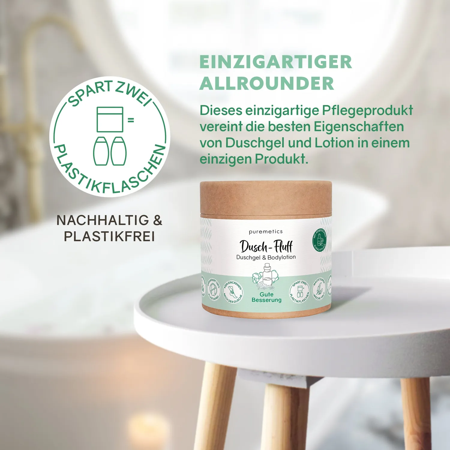 puremetics Gute Besserung dusch-fluff eukalyptus 1 stk