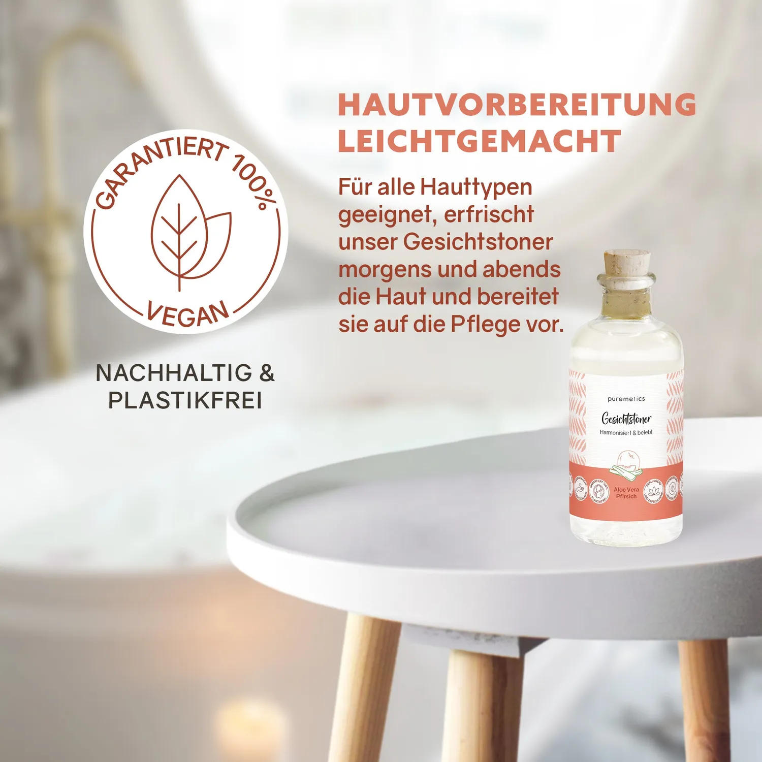 puremetics Aloe Vera Pfirsich ansigtstoner mild
