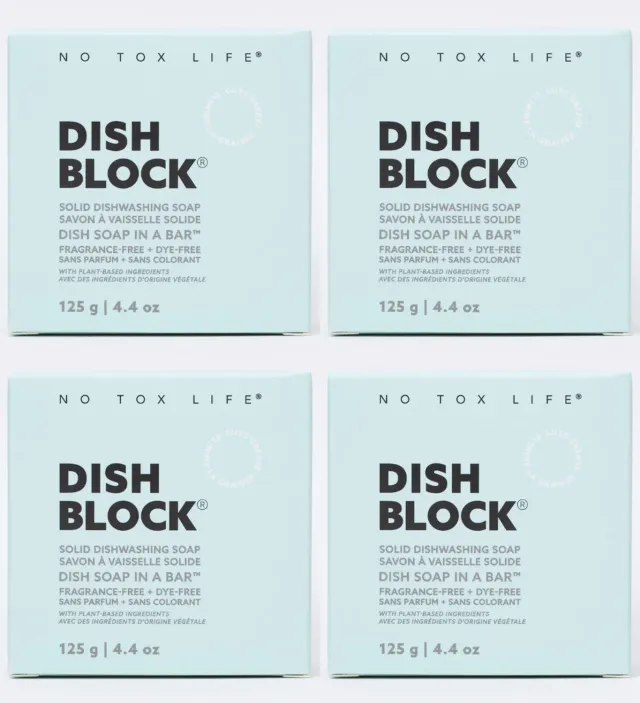 No Tox Life DISH BLOCK opvaskesæbe 4-pak uden duft
