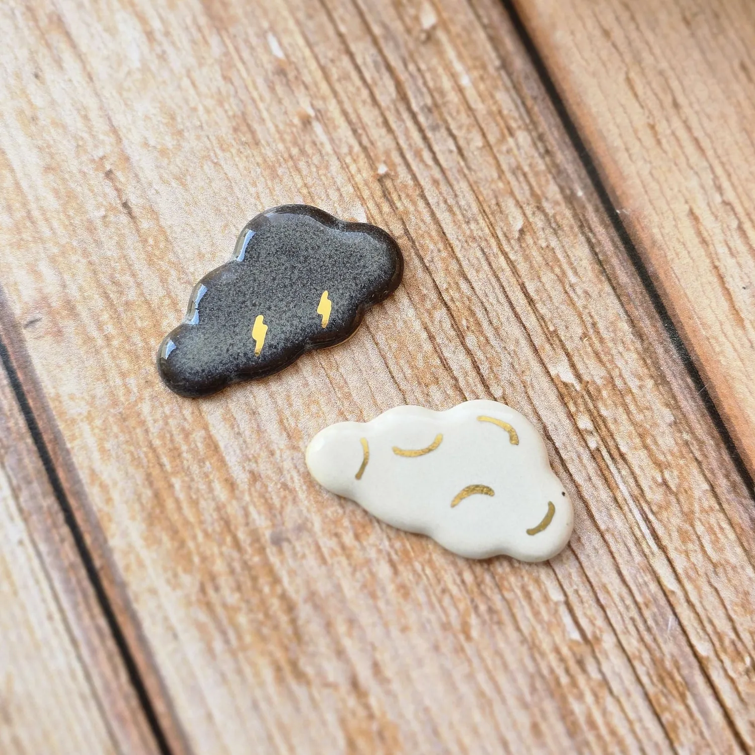 Naturayl Nuage doux pins sæt keramik guld