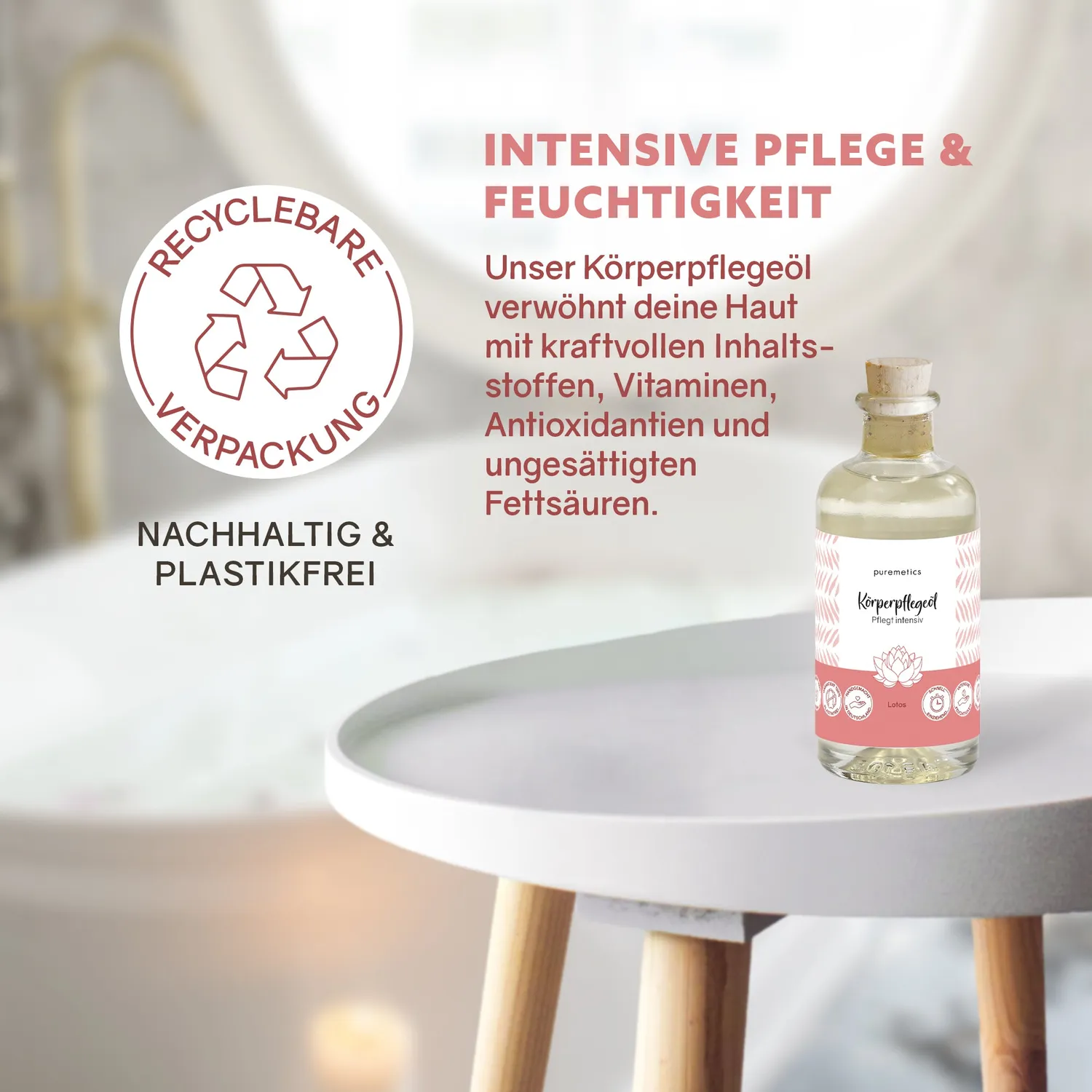 puremetics Lotos kropsolie lotusblomst let olie