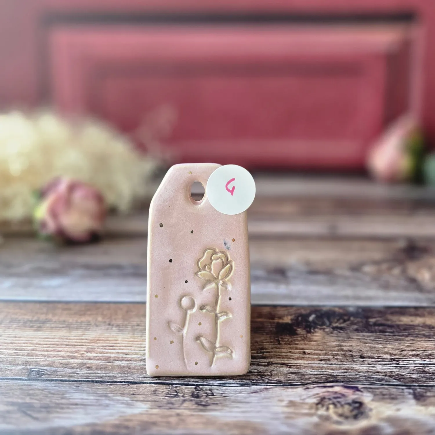 Naturayl Message Suspendu ophaeng rose 8,5x4 cm