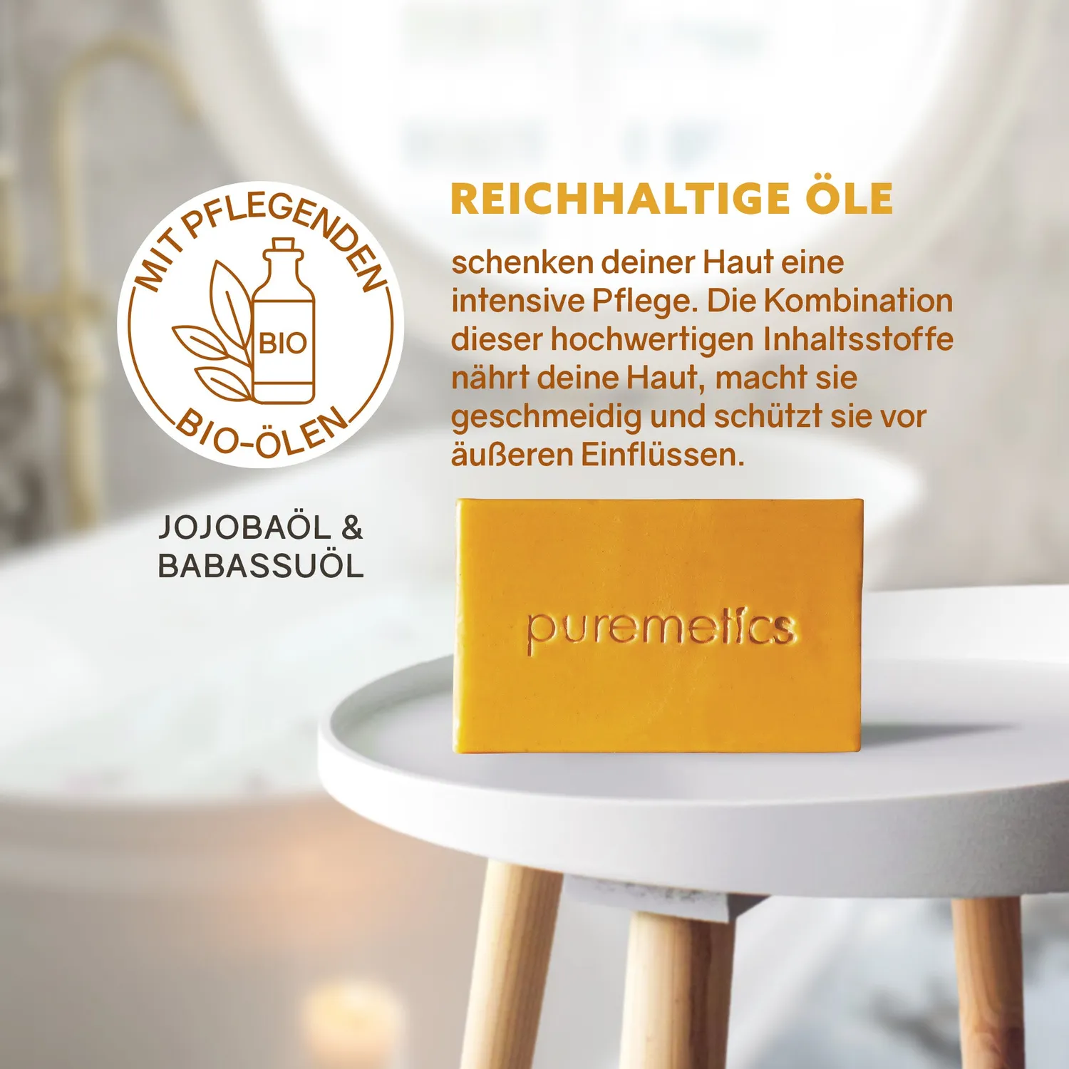 puremetics Hånd- og Duschsæbe Vanille fast sæbe5082 varm duft