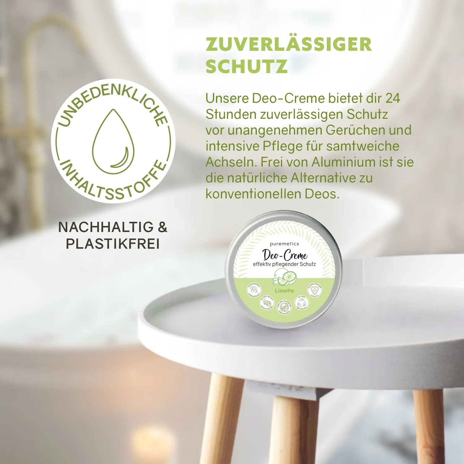 puremetics Deo-Creme Limette deocreme lime uden aluminium