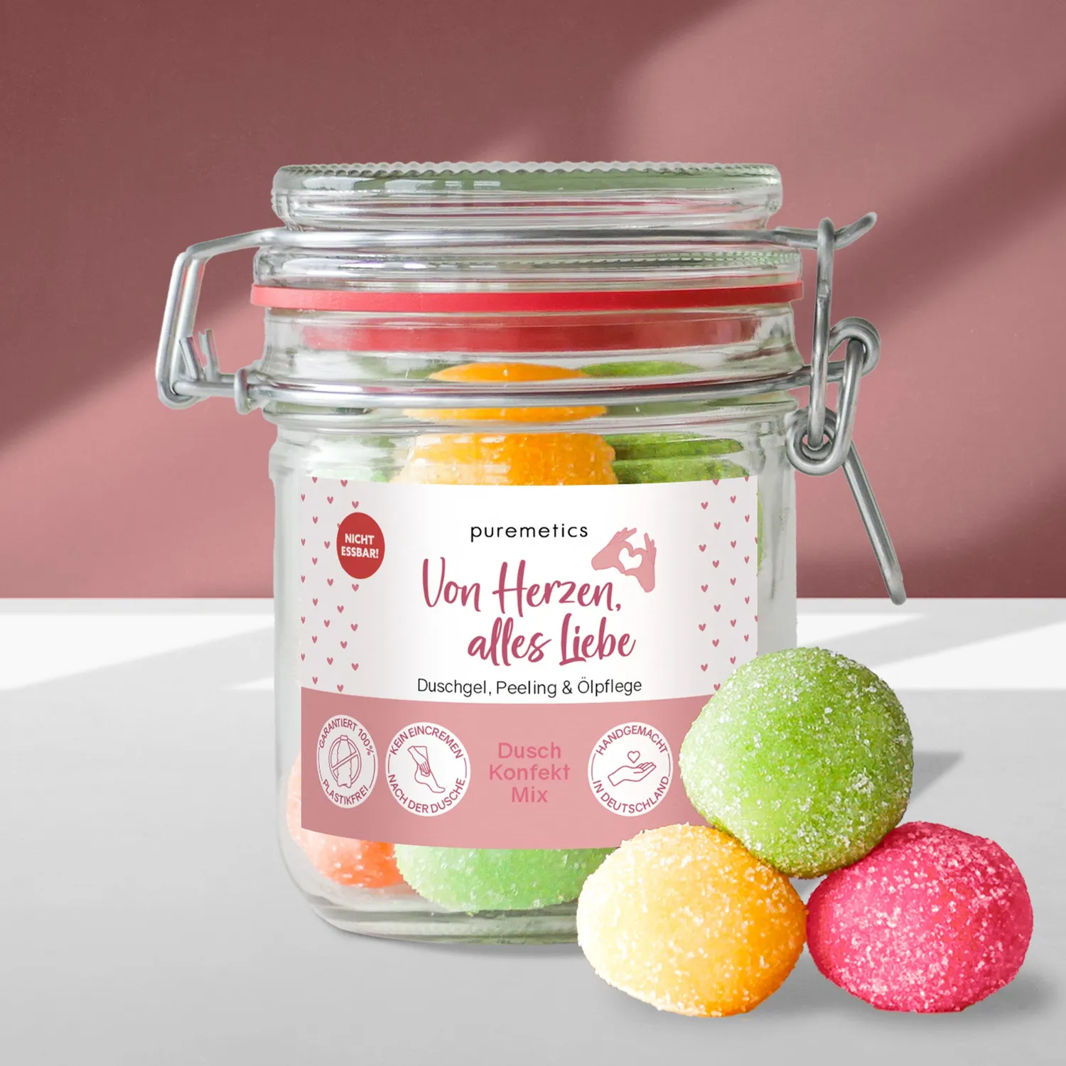 puremetics 3in1 Dusch-Konfekt badebolcher 10 stk kokos