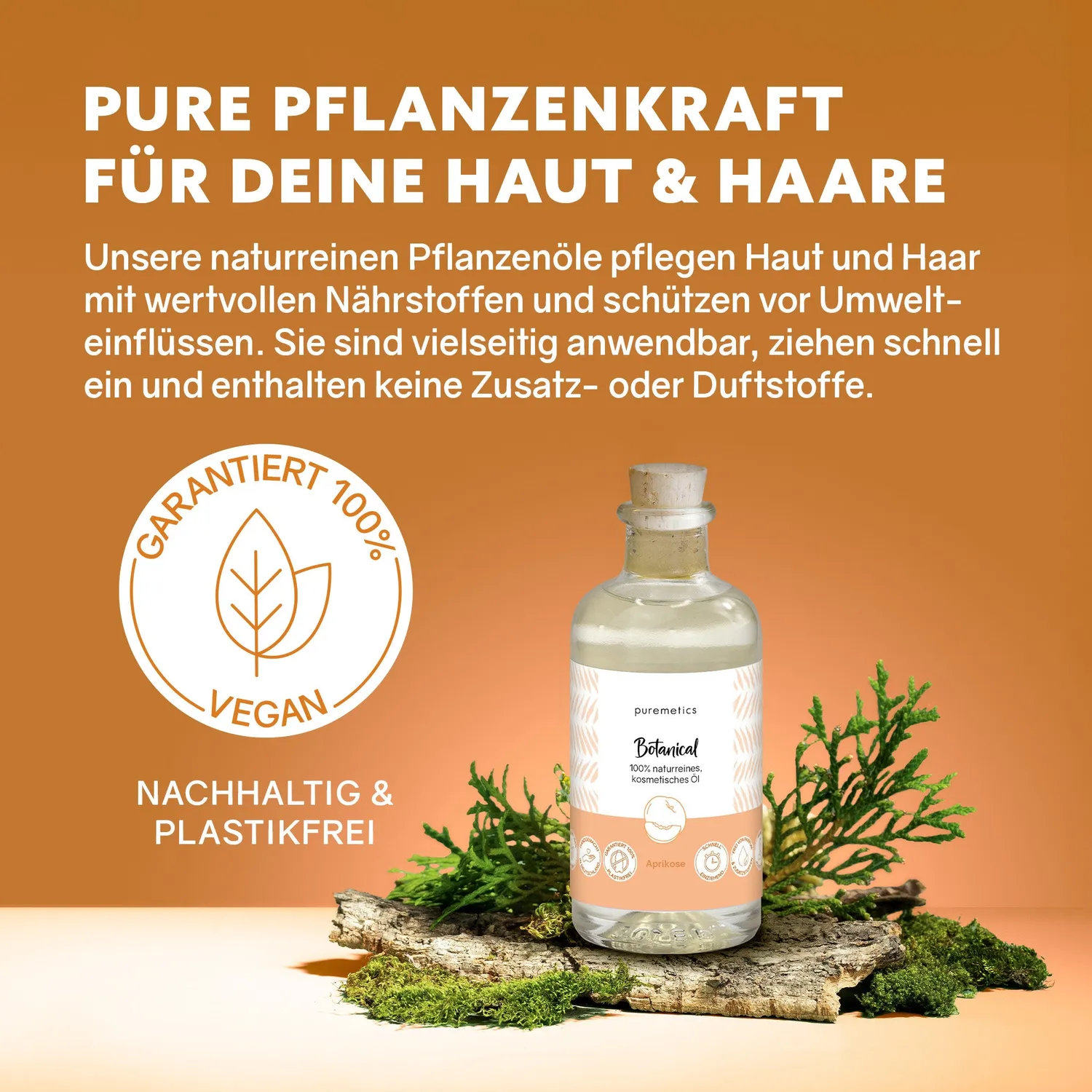 puremetics Botanicals Aprikose plejeolie mild vitamin