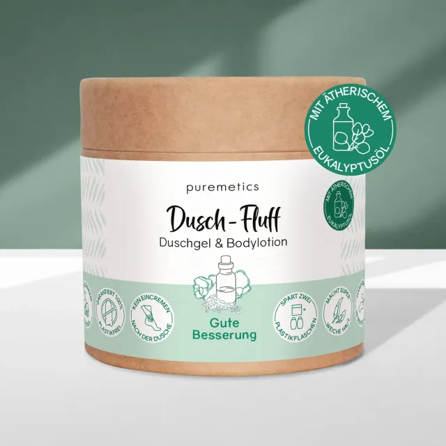 puremetics Gute Besserung dusch-fluff eukalyptus 1 stk