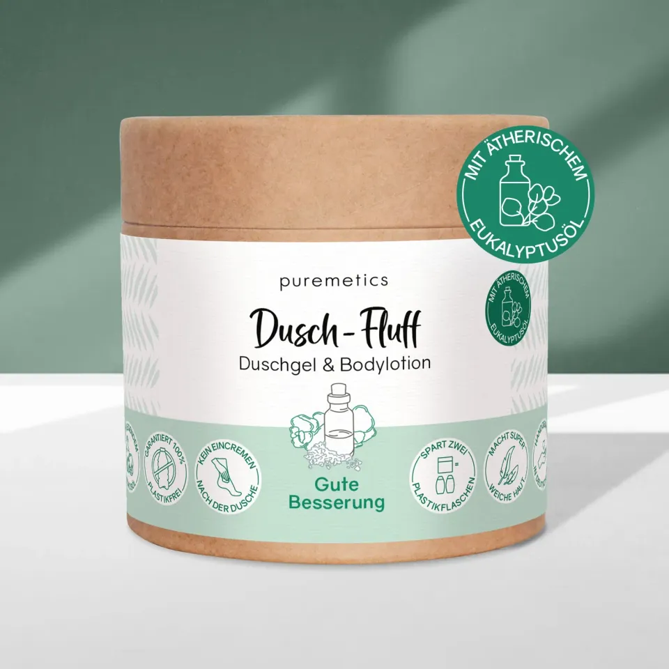 puremetics Gute Besserung dusch-fluff eukalyptus 1 stk