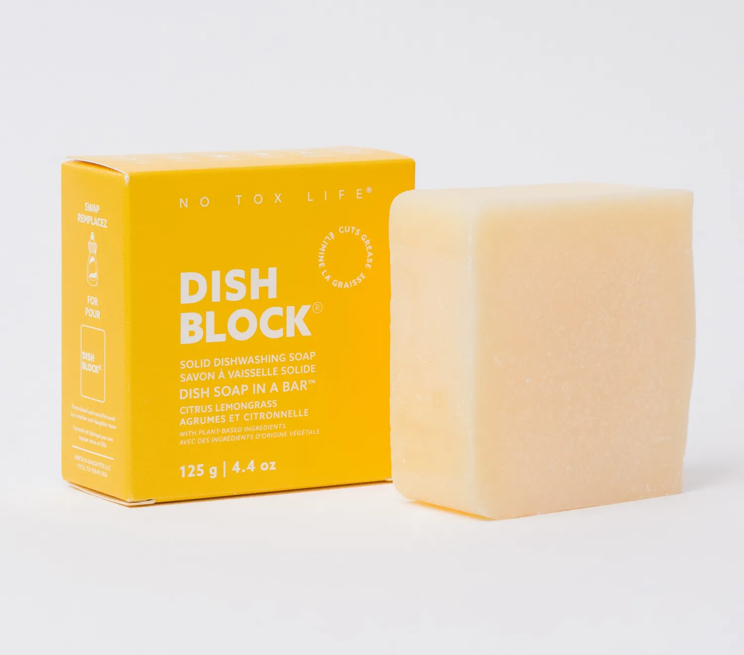 No Tox Life Dish Block fast opvaskesæbe citrus 4-pak