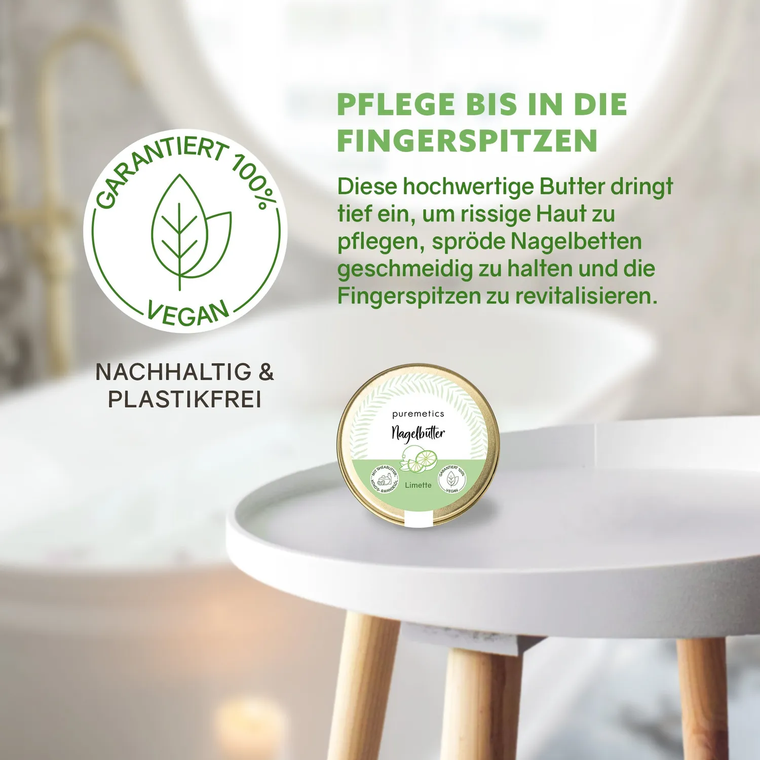 puremetics Neglebutter lime fast neglepleje tiegel