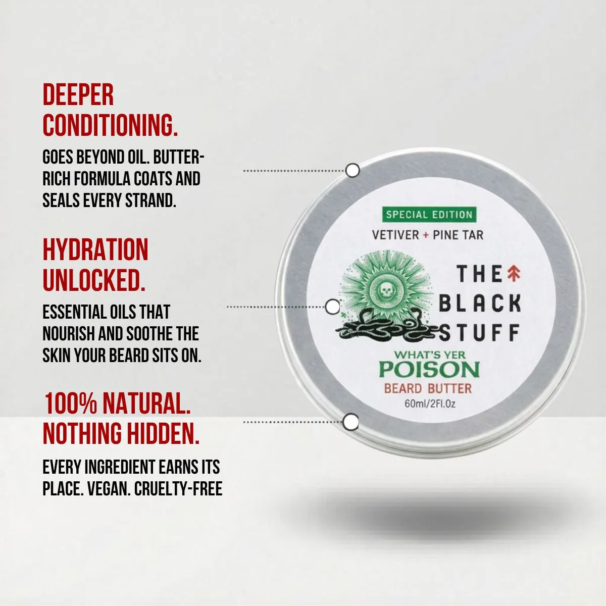 The Black Stuff What's Yer Poison skægbutter 60 ml plejende