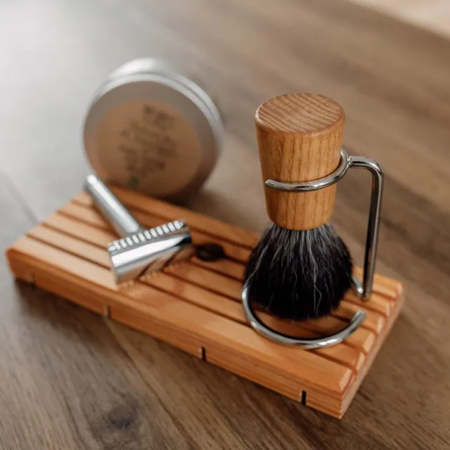 Naturayl Barberkost Holder Krom til barbering