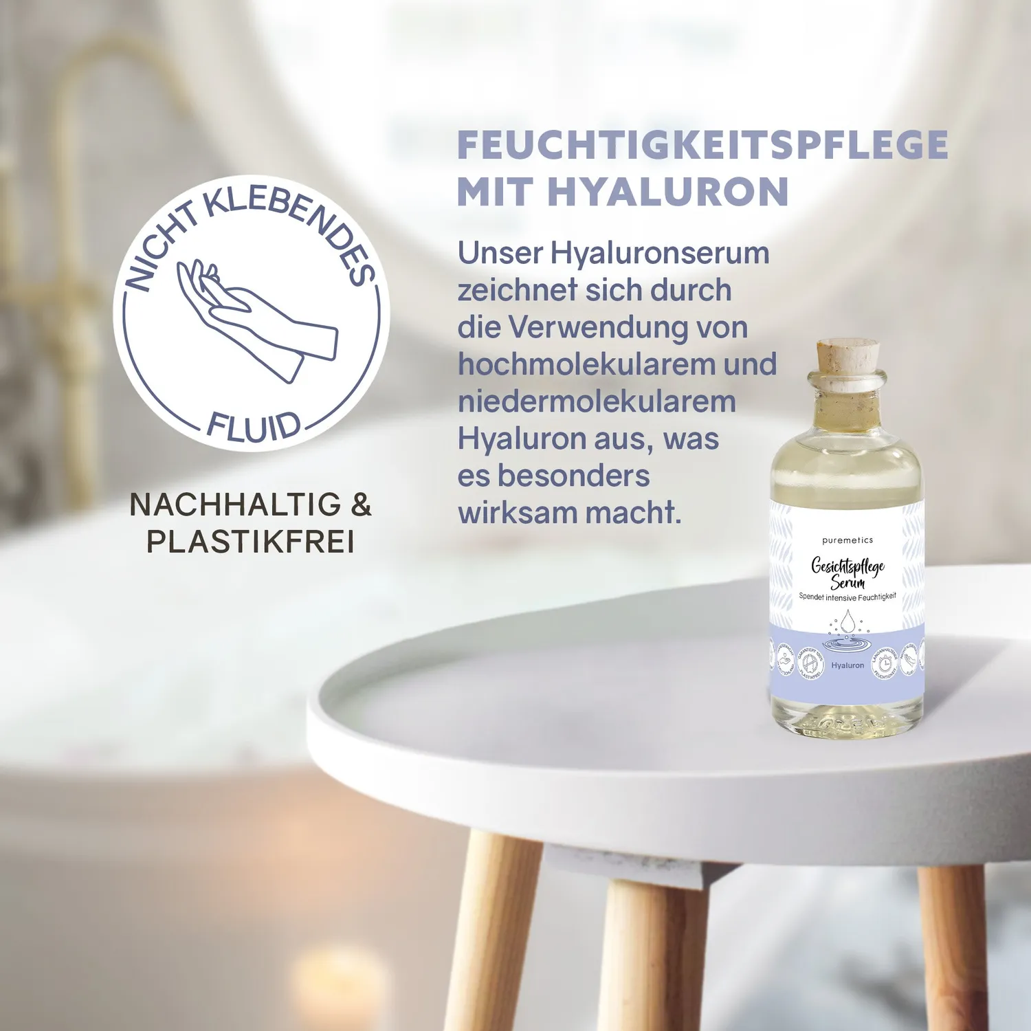 puremetics Hyaluron ansigtsserum uparfumeret tør hud