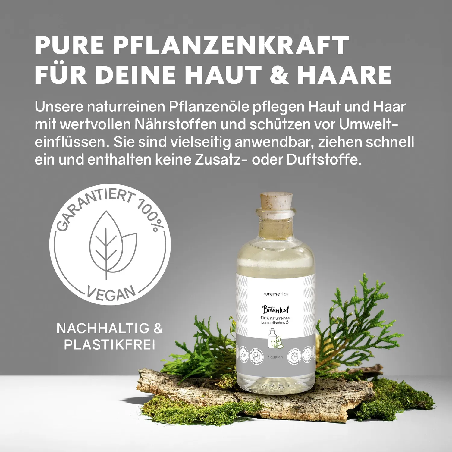 puremetics Botanicals Squalan plejeolie let