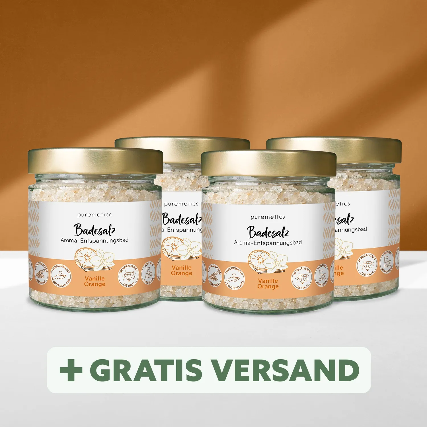 puremetics badesalt vanilje appelsin 1 glas