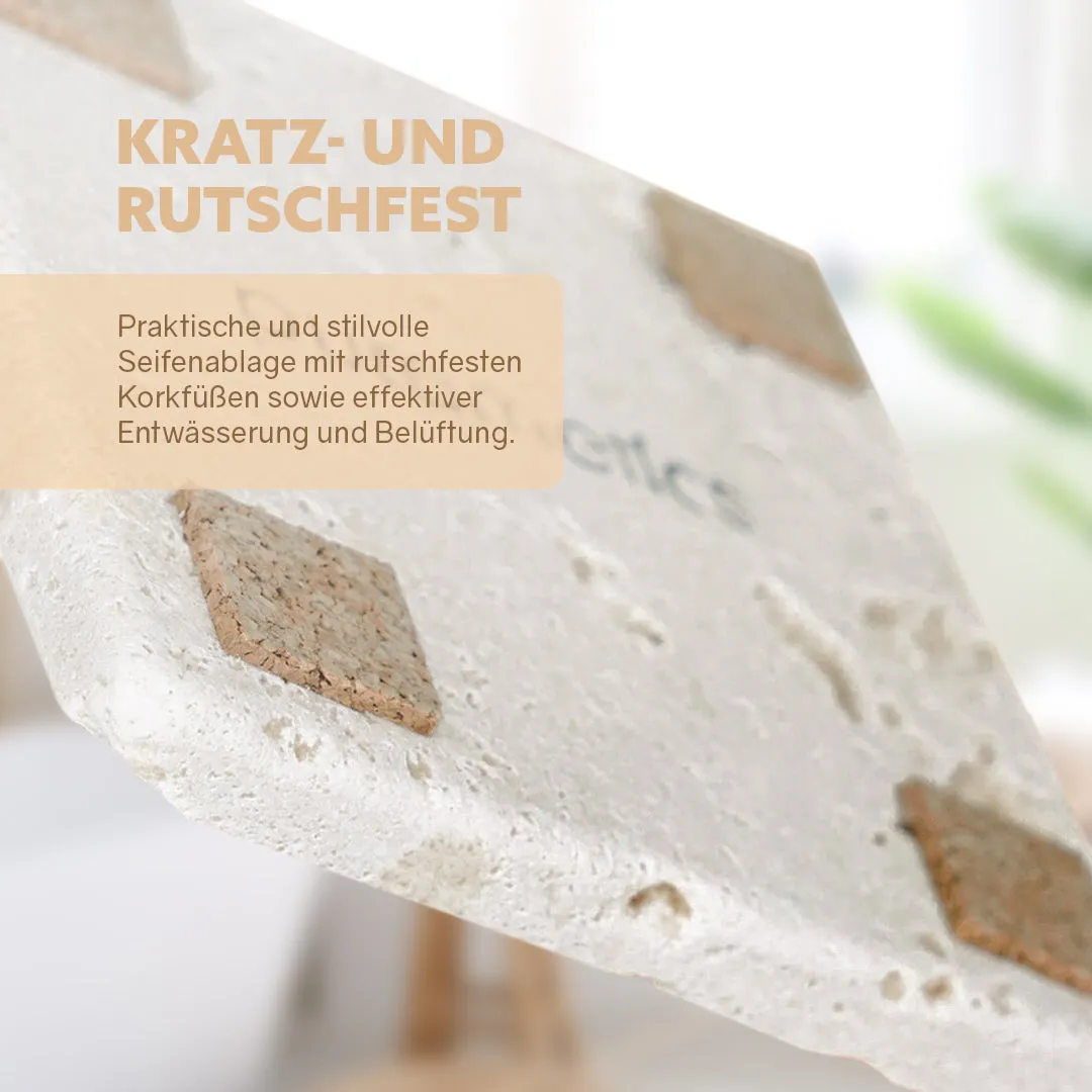 puremetics sæbeskål travertinsten 10x10 cm natur
