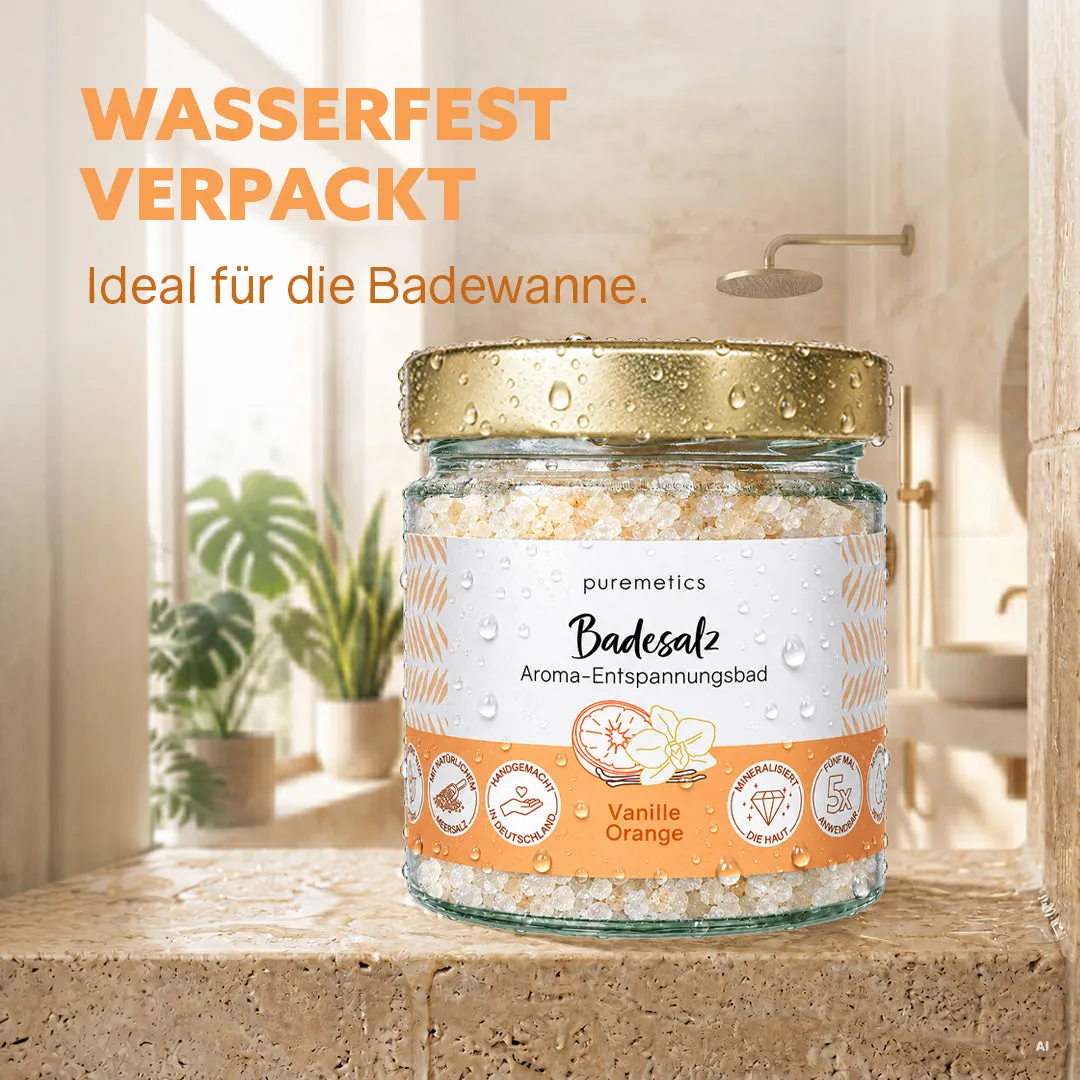 puremetics badesalt vanilje appelsin 1 glas