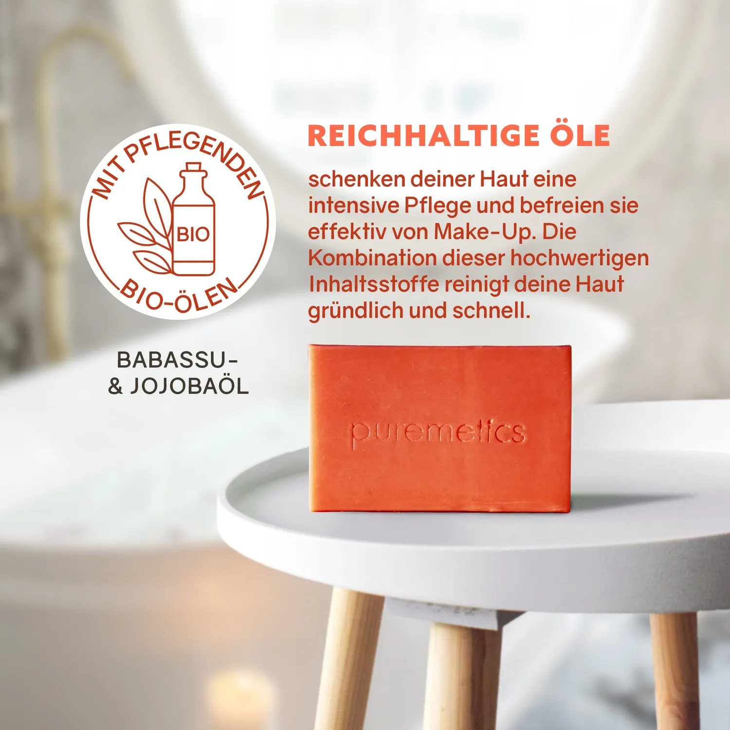 puremetics Reismilch makeupfjerner sæbe mild