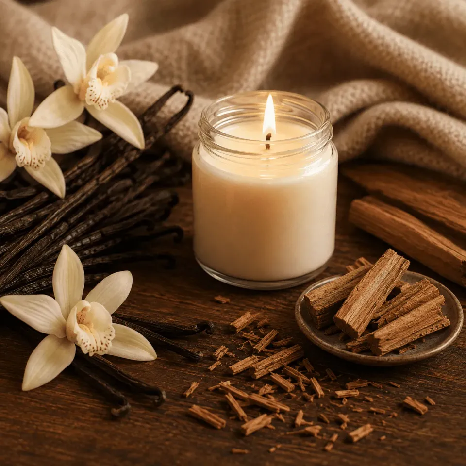 Naturayl Vanille og Santal duftlys soja