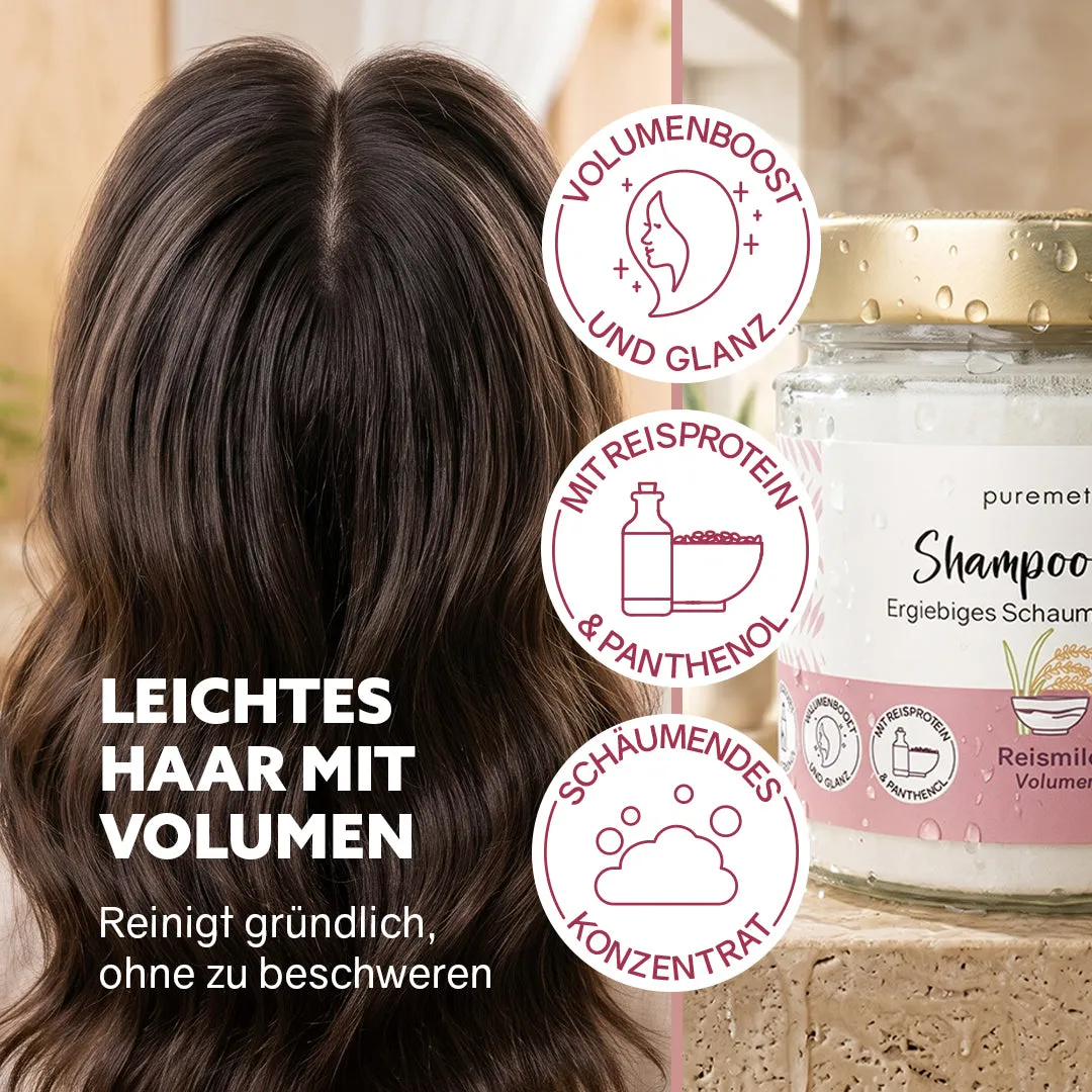 puremetics Reismilch volumen shampoo-fluff 1 glas