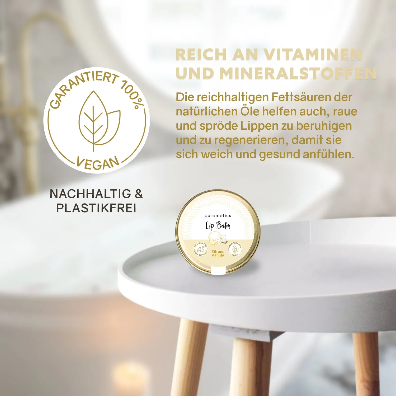 puremetics Lip Balm læbepomade citron vanilje