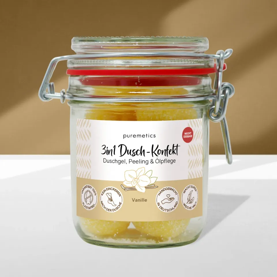 puremetics 3in1 bade konfekt vanilje 10 stk peeling