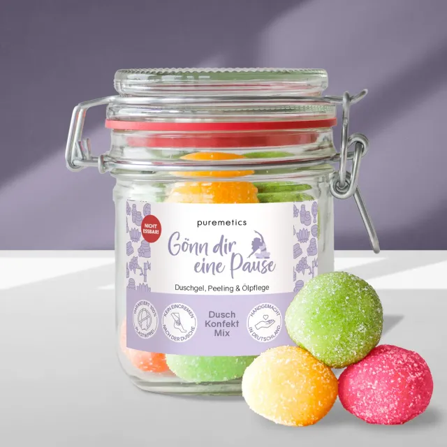 puremetics 3in1 Dusch-Konfekt Pause brusekugler 10 stk