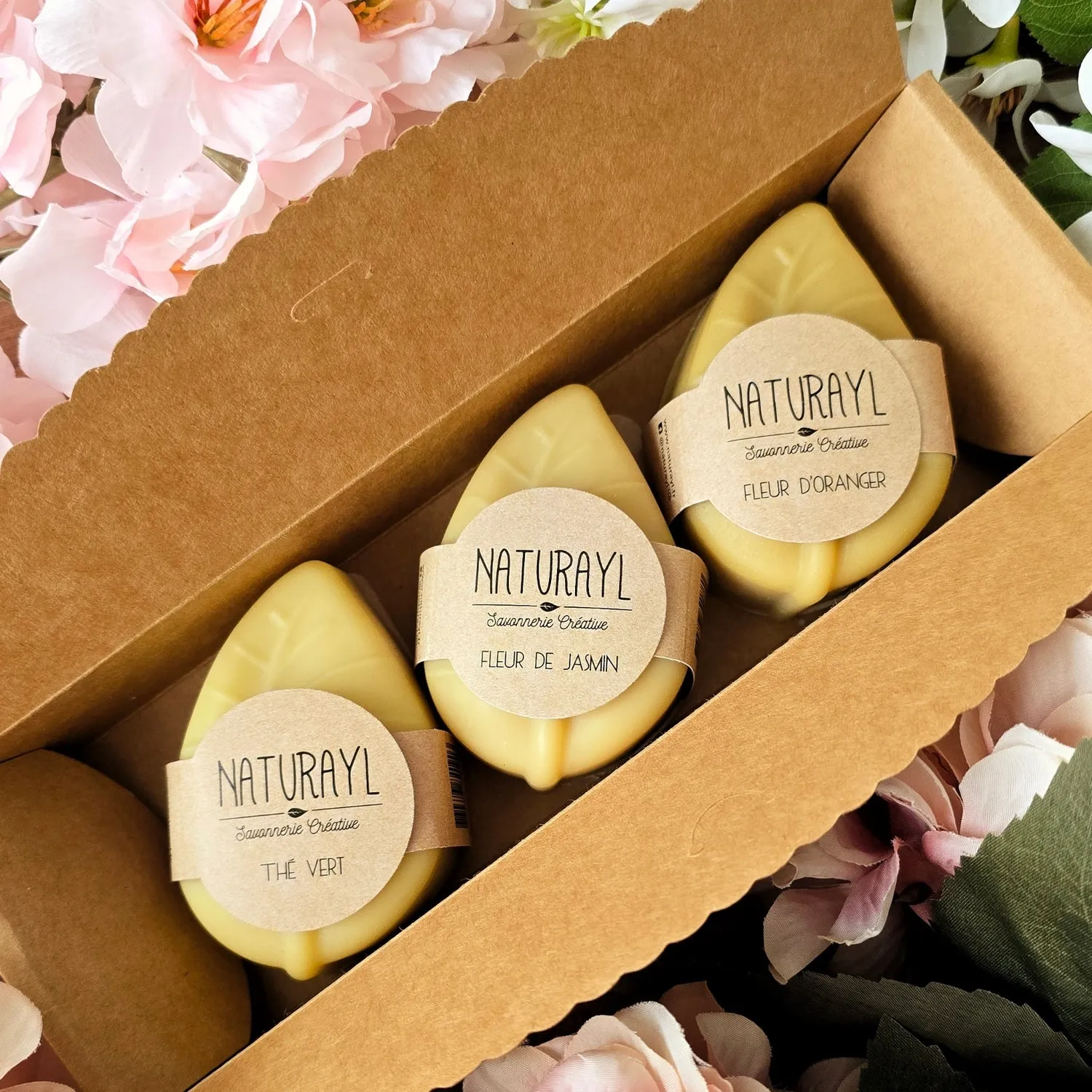 Naturayl Feuille 3 faste sæber med kraftæske blomsterduft