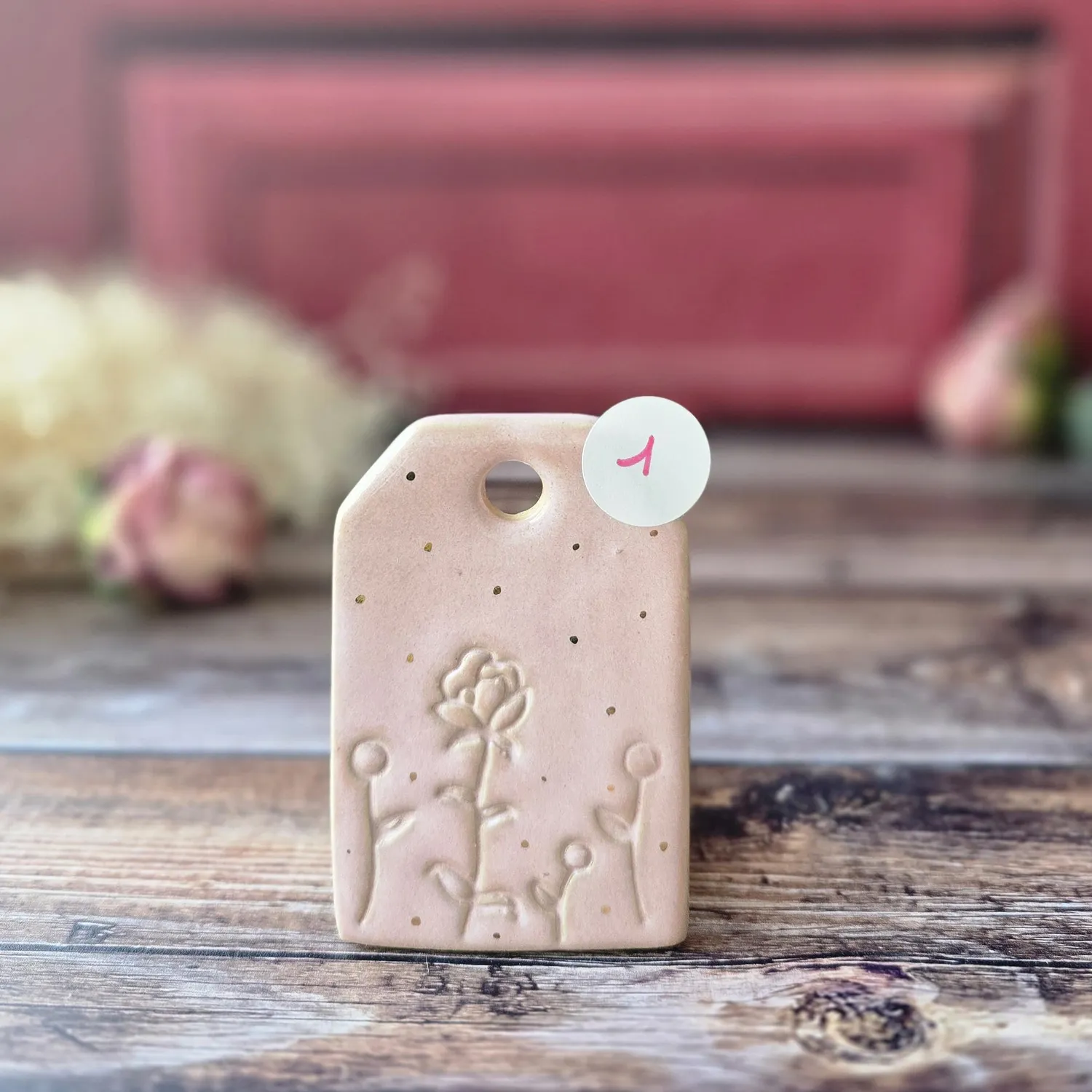 Naturayl Message Suspendu ophaeng rose 8,5x4 cm