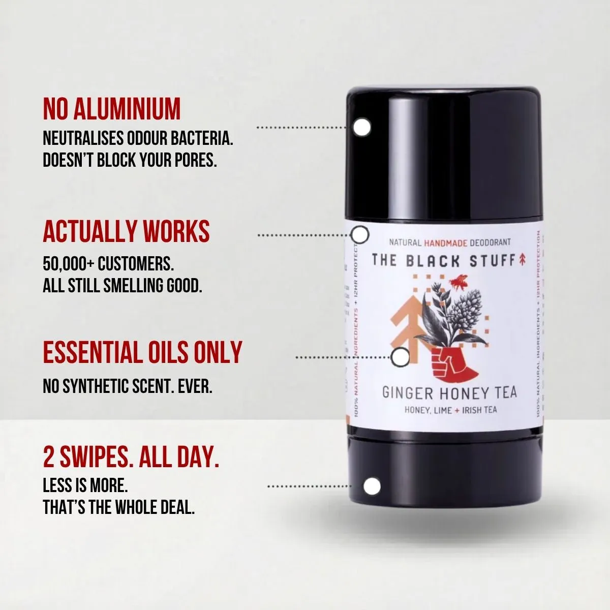 The Black Stuff Ginger Honey Tea deodorant naturlig ingefær