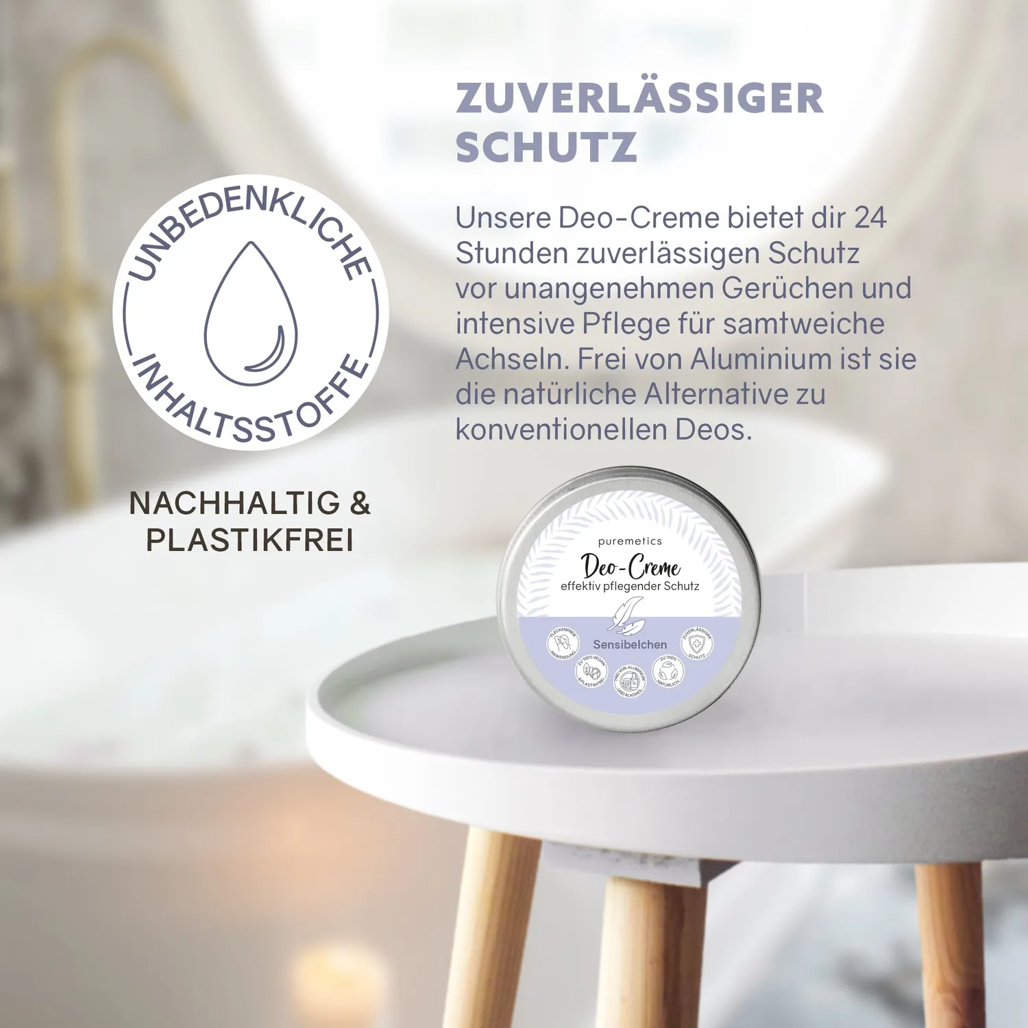 puremetics Sensibelchen deocreme uparfumeret uden aluminium