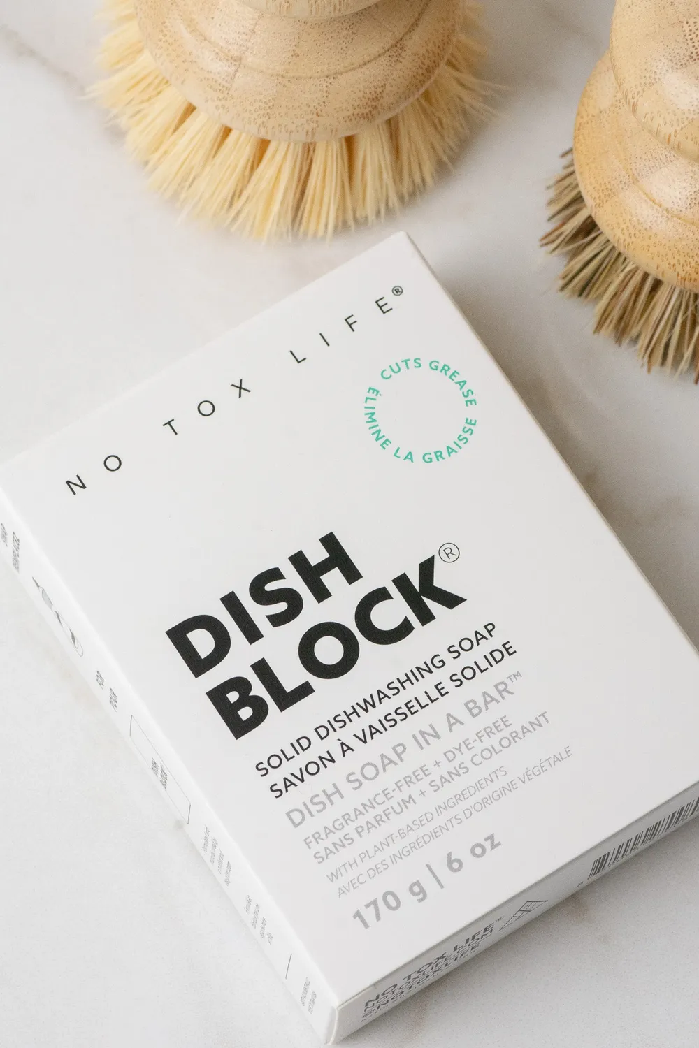 No Tox Life Dish Block fast opvaskesæbe uparfumeret 4-pak