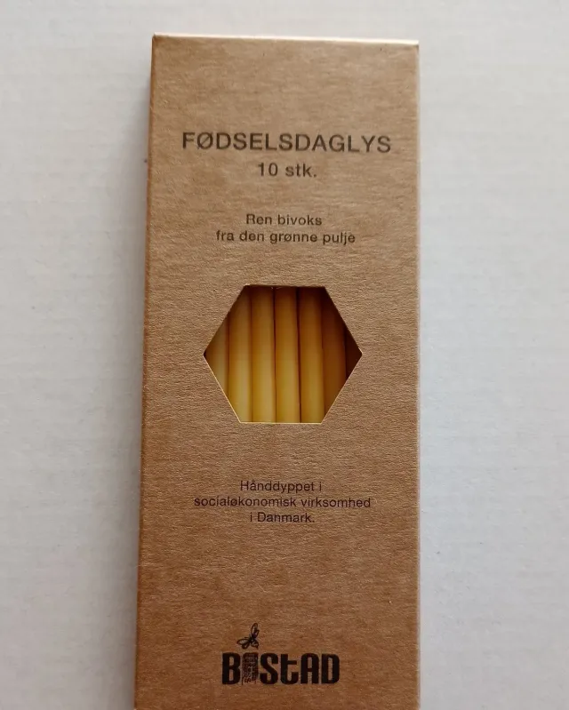 Bistad Fødselsdagslys bivoks dansk grøn honningduft