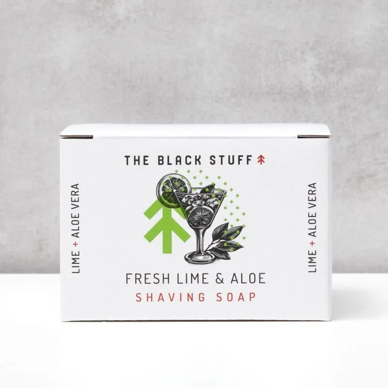 The Black Stuff Fresh Lime barbersæt sæbe + splash lime